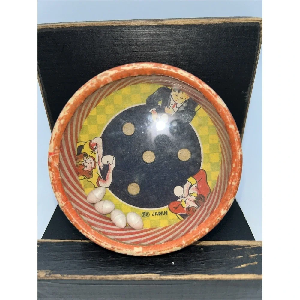 Rare Vintage Handheld Dexterity Game With Eggs Made In Japan